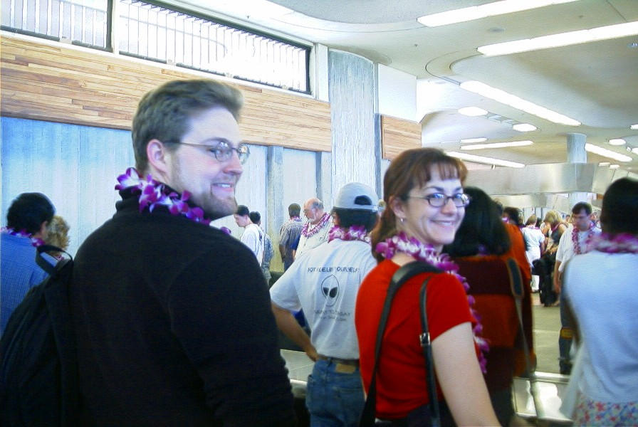 Val and Sean at the airport