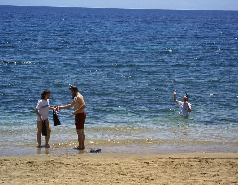 Val, Sean and Mark snorkeling
