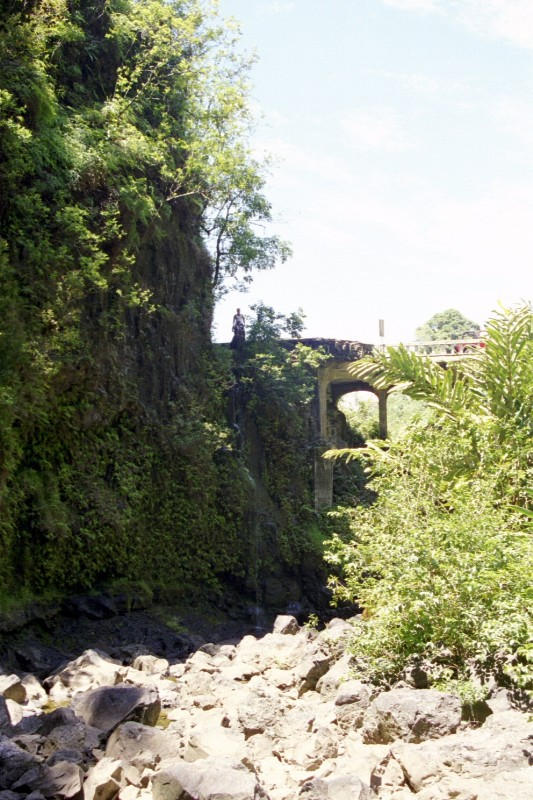 View up to the road