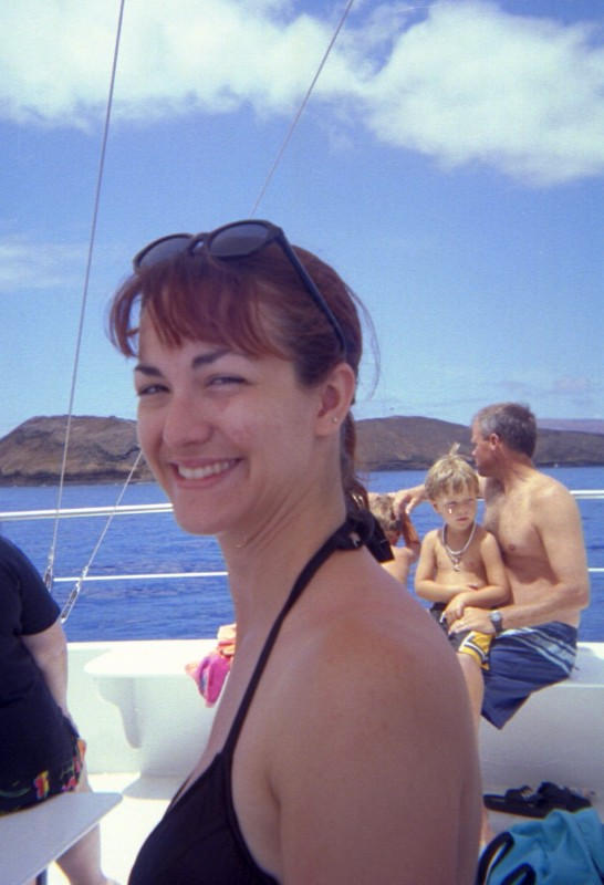 Val on the boat